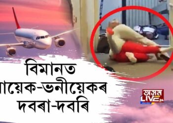 বিমানত বায়েক-ভনীয়েকৰ দবৰা-দবৰি