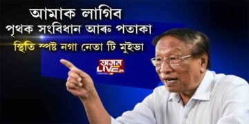 ভাৰতীয় সংবিধান আৰু পতাকা নামানে নগাই