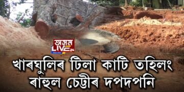 খাৰঘুলীত পাহাৰ কাটি তহিলং ৰাহুল চেট্টীৰ