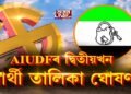 AIUDFৰ দ্বিতীয়খন প্ৰার্থী তালিকা ঘোষণা