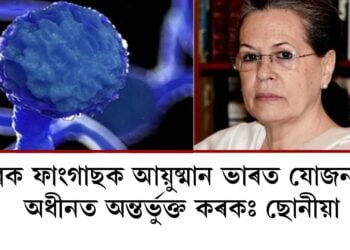 ব্লেক ফাংগাছক আয়ুষ্মান ভাৰত যোজনাৰ অধীনত অন্তৰ্ভুক্ত কৰকঃ ছোনীয়া