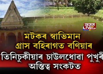 অস্তিত্বৰ সংকটত তিনিচুকীয়াৰ চাউলধোৱা পুখুৰী আৰু মটক ৰাজ্যৰ ঐতিহাসিক সমল