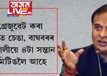 চেঙা, বাঘবৰত ২৩ বছৰীয়া ছোৱালীয়ে কোলাত দুটা বাচ্চা, আগফালে দুটা বাচ্চা লৈ মিটিঙলৈ আহে! সন্দিকৈ কলেজত ছোৱালীয়ে ২৩ বছৰত প’ষ্ট গ্ৰেজুৱেট কৰেঃ মুখ্যমন্ত্ৰী হিমন্ত বিশ্ব শৰ্মা