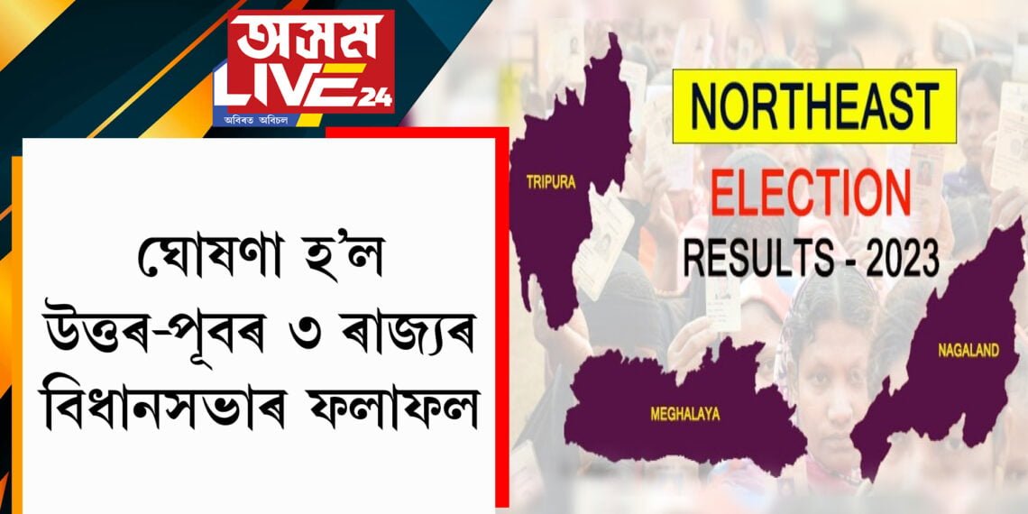 ঘোষণা হ’ল উত্তৰ-পূবৰ ৩ ৰাজ্যৰ বিধানসভাৰ ফলাফল
