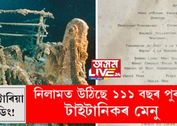 ভিক্টোৰিয়া পুডিং! নিলামত উঠিছে টাইটানিকৰ মেনু, কিমান টকা দৰ উঠিছে ১১১ বছৰ পুৰণি মেনুখনৰ?