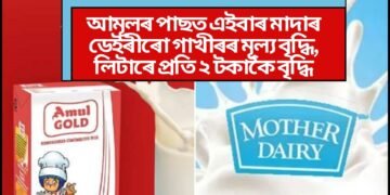 আমূলৰ পাছত এইবাৰ মাদাৰ ডেইৰীৰো গাখীৰৰ মূল্য বৃদ্ধি, লিটাৰে প্ৰতি ২ টকাকৈ বৃদ্ধি