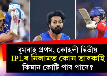 বুমৰাহ প্ৰথম, কোহলী দ্বিতীয়! IPLৰ নিলামত উঠিলে কোন তাৰকাই কিমান টকা পাব পাৰে? জানক লিষ্ট