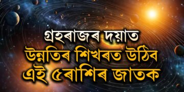 ৬মাহ থাকিব শনিৰ শ শ ৰাজযোগ, গ্ৰহৰাজৰ দয়াত উন্নতিৰ শিখৰত উঠিব এই ৫ৰাশি