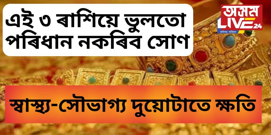 সোণৰ পাৰ্শ্বক্ৰিয়া, এই ৩ ৰাশিয়ে ভুলতো পৰিধান নকৰিব সোণ, স্বাস্থ্য-সৌভাগ্য দুয়োটাতে ক্ষতি