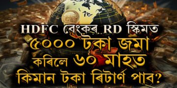 HDFC বেংকৰ RD স্কিমত ৫০০০ টকা জমা কৰিলে ৬০ মাহত কিমান টকা ৰিটাৰ্ণ পাব?