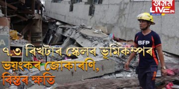 ৭.৩ ৰিখটাৰ স্কেলৰ ভূমিকম্পৰ ভয়ংকৰ জোকাৰণি, ভূমিস্খলনৰ লগতে ভাঙি পৰিল বহু অট্টালিকা-গছ-গছনি