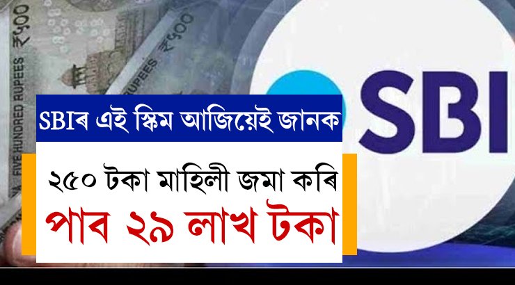 ২৫০ টকা মাহিলী জমা কৰি পাব ২৯ লাখ টকা, SBIৰ এই বিশেষ স্কিমৰ কথা আজিয়েই জানি থওক