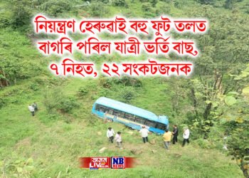 নিয়ন্ত্ৰণ হেৰুৱাই বহু ফুট তলত বাগৰি পৰিল যাত্ৰী ভৰ্তি বাছ, ৭ নিহত, ২২ সংকটজনক