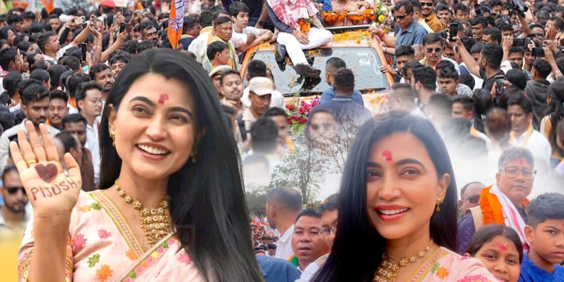 ৰাজনীতি আৰু মৰমৰ যুগলবন্দী, স্বামীৰ সৈতে অনুৰাগীক অভিবাদন জনাই চৰ্চাত আইমী