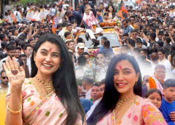 ৰাজনীতি আৰু মৰমৰ যুগলবন্দী, স্বামীৰ সৈতে অনুৰাগীক অভিবাদন জনাই চৰ্চাত আইমী