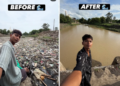 অকলেই এখন বিশাল নৈ পৰিষ্কাৰ কৰি দেশজুৰি চৰ্চাত এইজন যুৱক